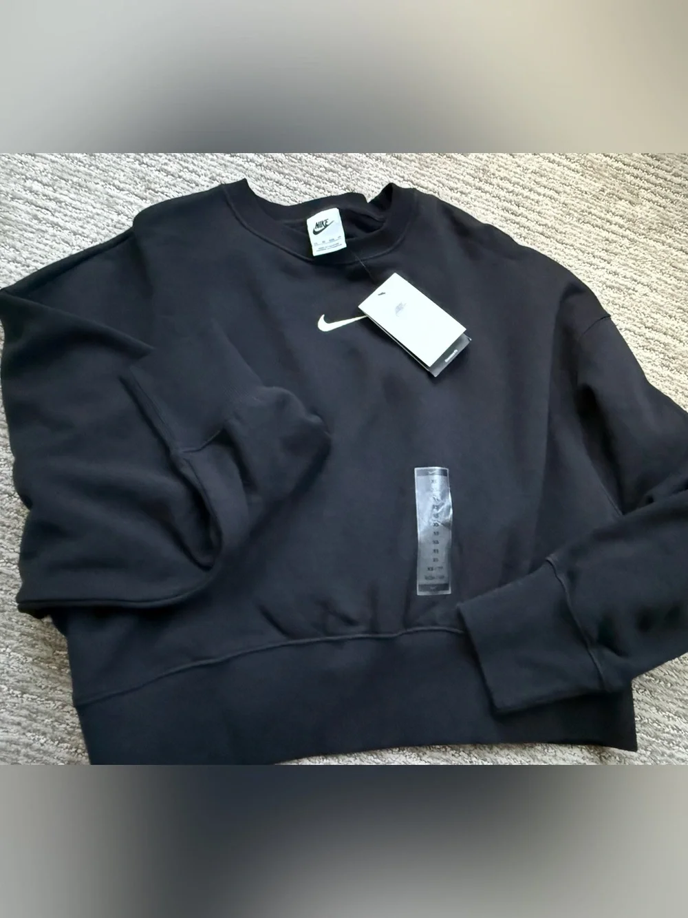 Nike Black Crewneck Sweatshirt with White Swoosh